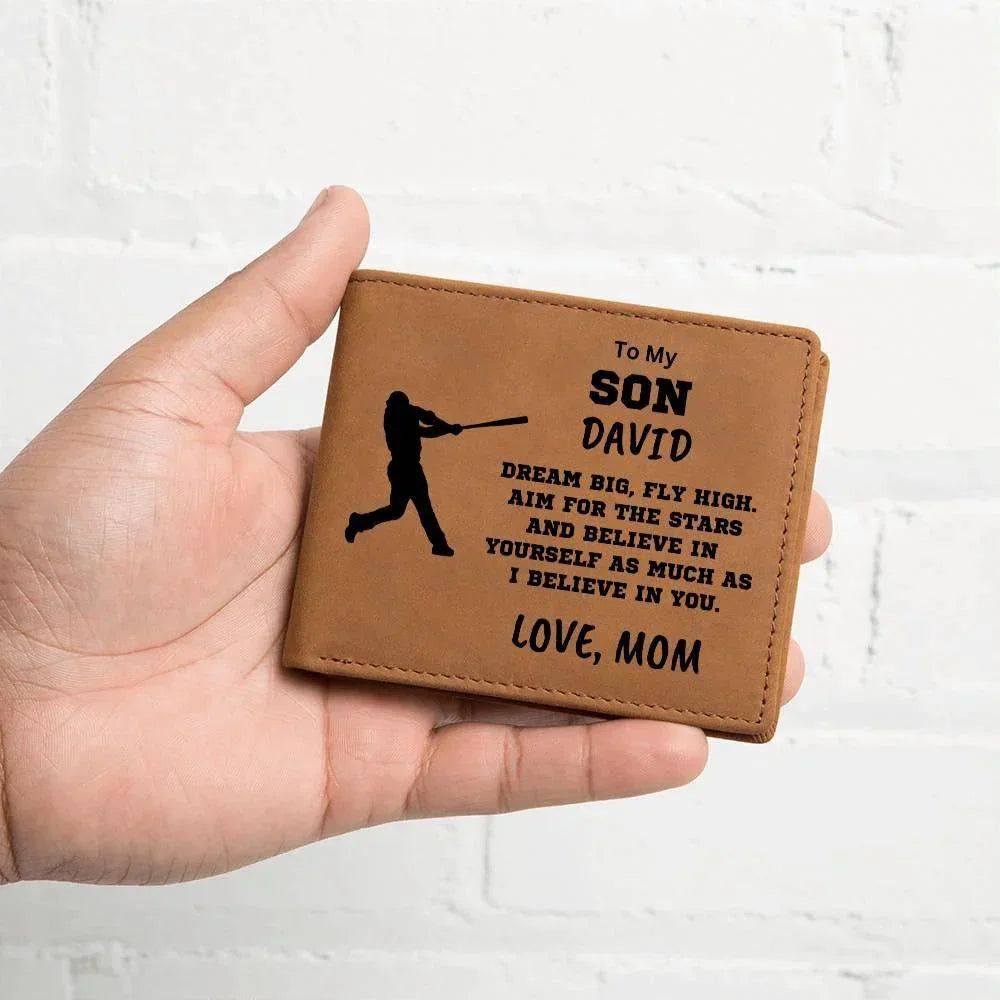 Baseball Player Personalized Graphic Leather Wallet