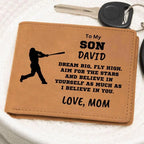 Baseball Player Personalized Graphic Leather Wallet