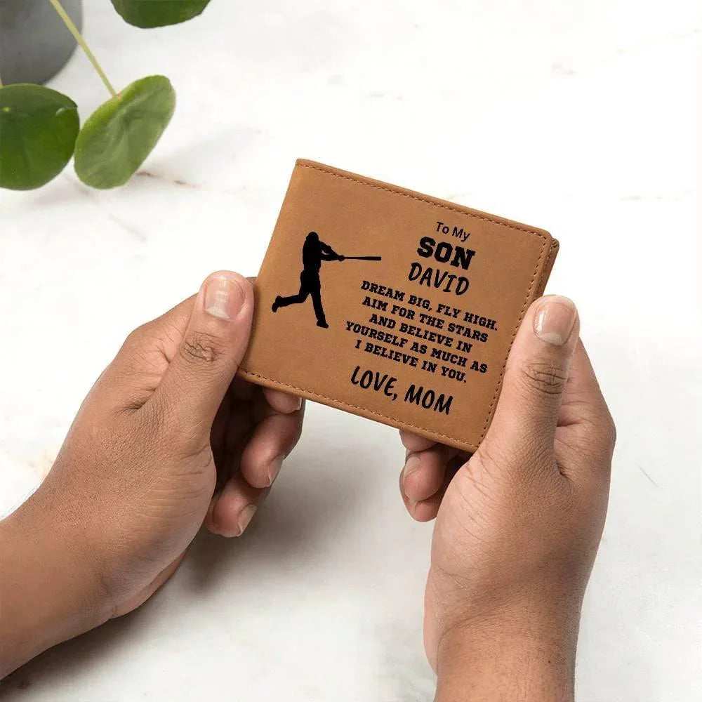 Baseball Player Personalized Graphic Leather Wallet