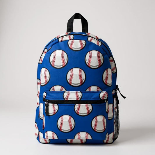 Baseball Print Backpack – Blue Sports Bag for Baseball Fans – Lightweight, Waterproof & Durable Gear Bag