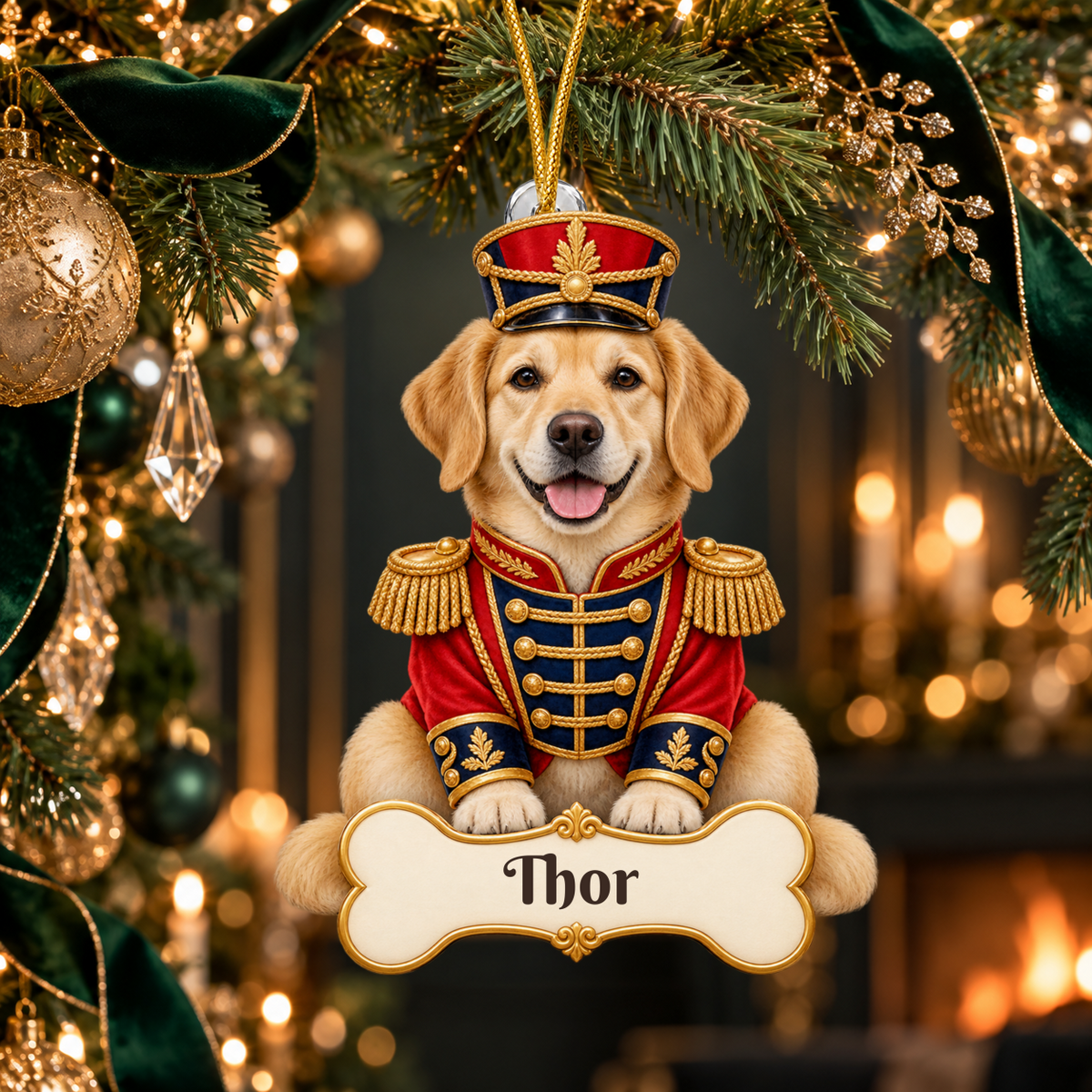Personalized Nutcracker Dog Christmas Ornament from Photo, Custom Pet Portrait Acrylic Cutout, Nutcracker Soldier Holiday Dog Lover Gift