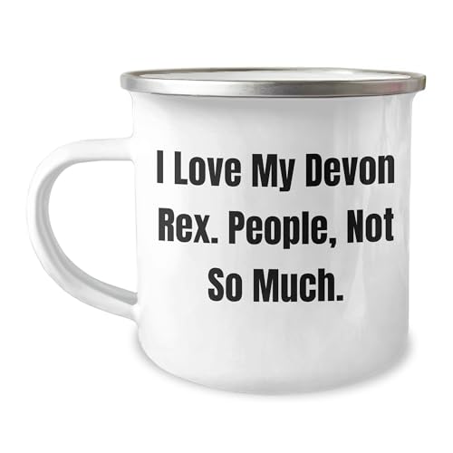 Devon Rex Cat Lovers Camping Mug Gift, Funny Quote - I Love My Devon Rex. People, Not So Much - Mallard Moon Gift Shop