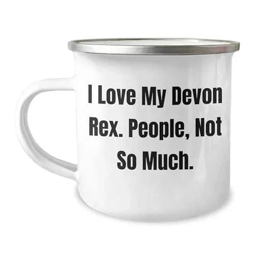 Devon Rex Cat Lovers Camping Mug Gift, Funny Quote - I Love My Devon Rex. People, Not So Much