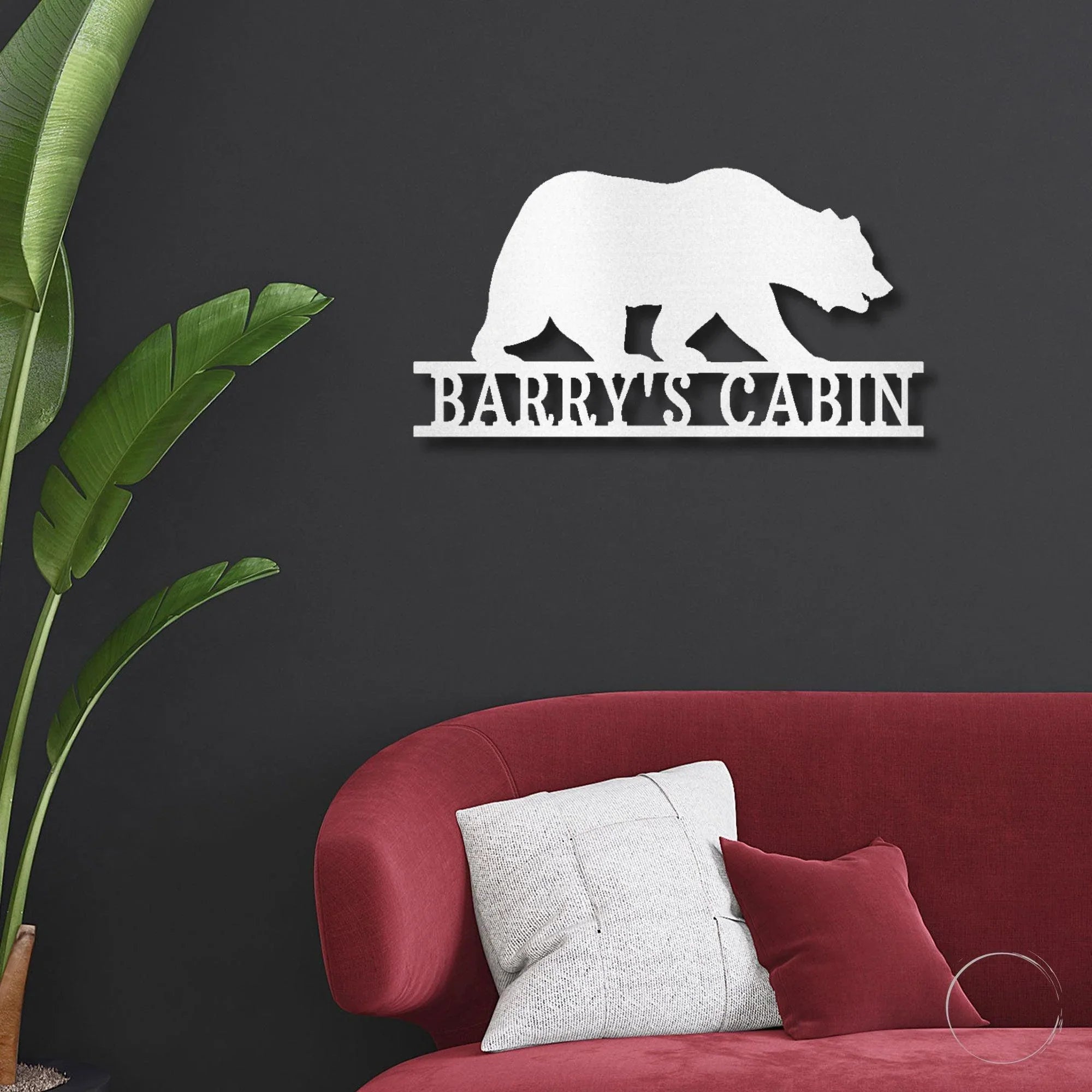 Bear Personalized Name Indoor Outdoor Steel Wall Sign Metal Art