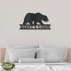 Bear Personalized Name Indoor Outdoor Steel Wall Sign Metal Art