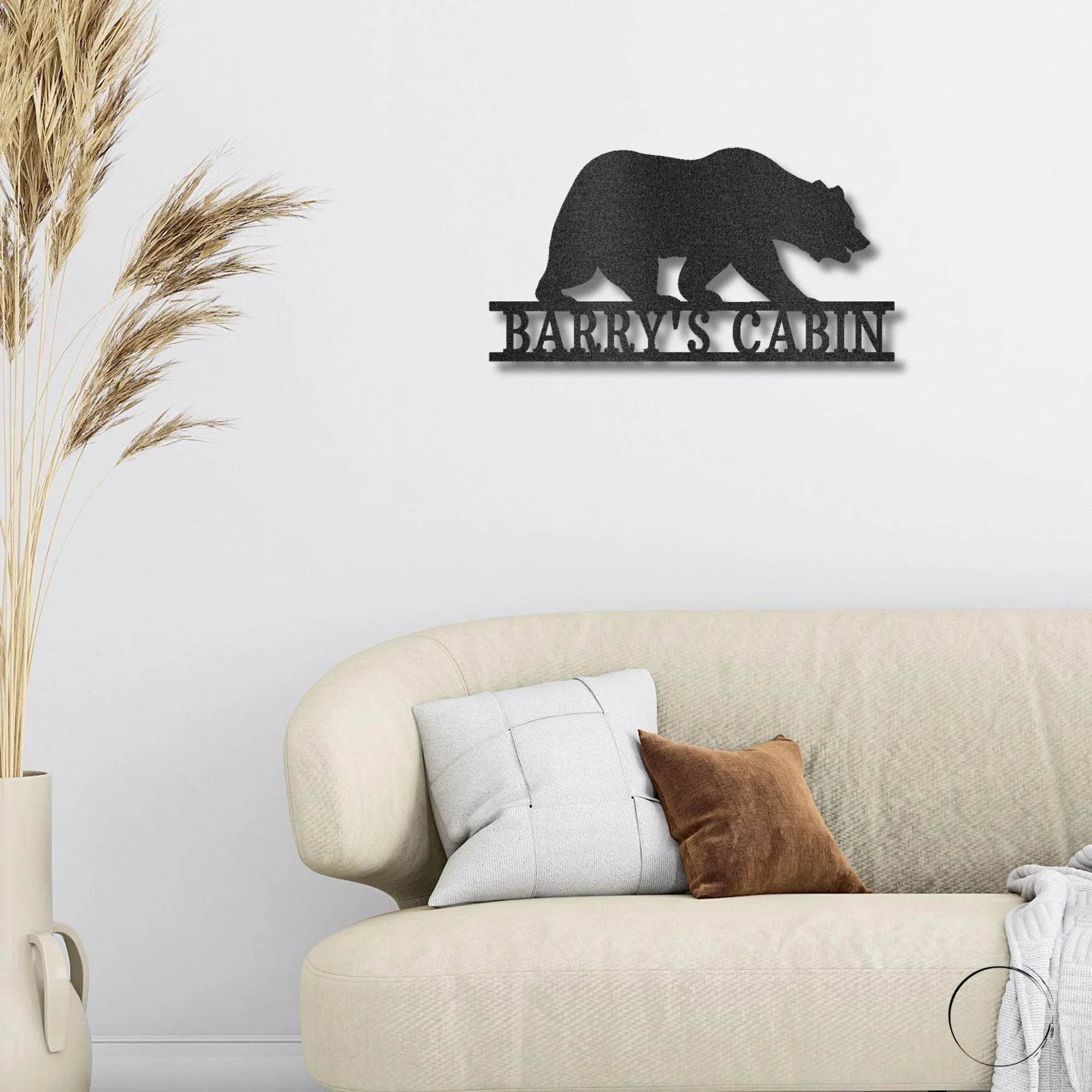 Bear Personalized Name Indoor Outdoor Steel Wall Sign Metal Art