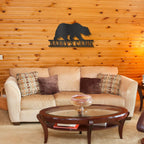 Bear Personalized Name Indoor Outdoor Steel Wall Sign Metal Art