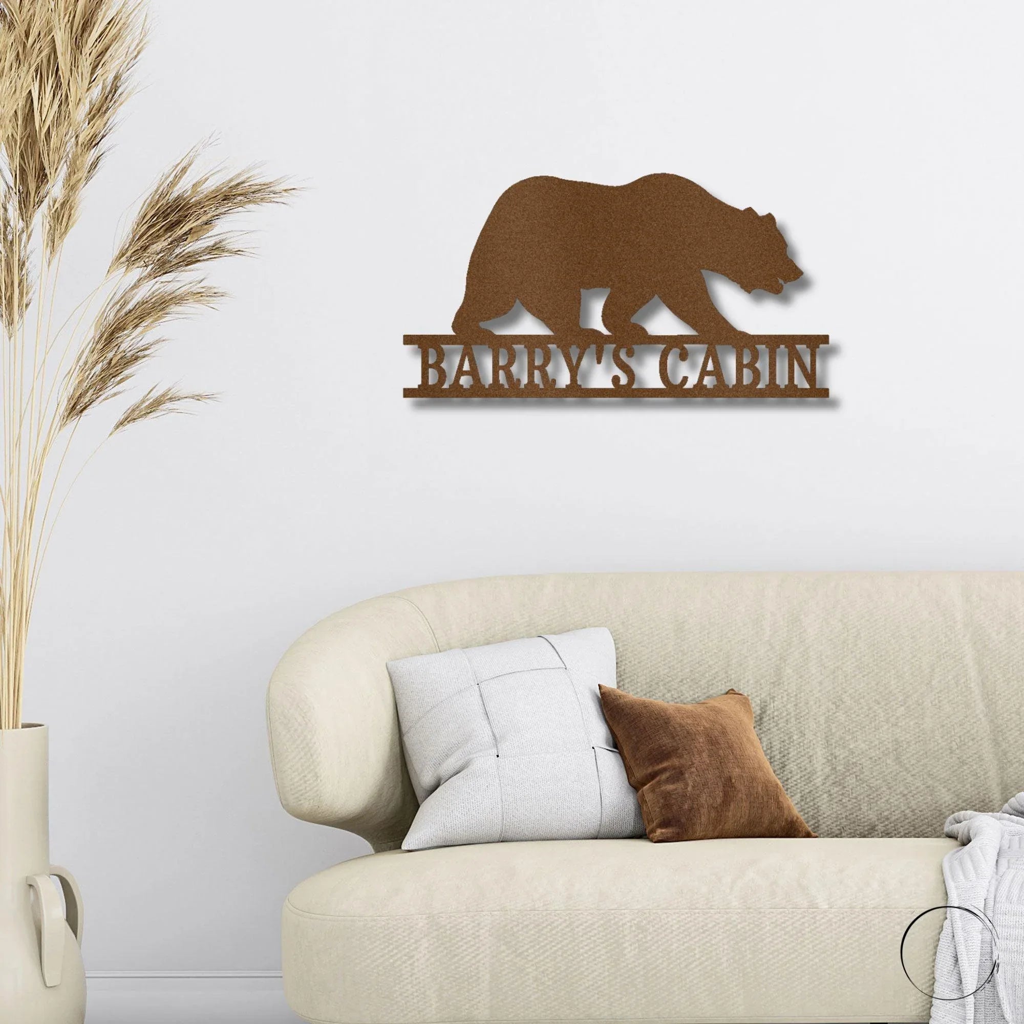 Bear Personalized Name Indoor Outdoor Steel Wall Sign Metal Art