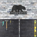 Bear Personalized Name Indoor Outdoor Steel Wall Sign Metal Art