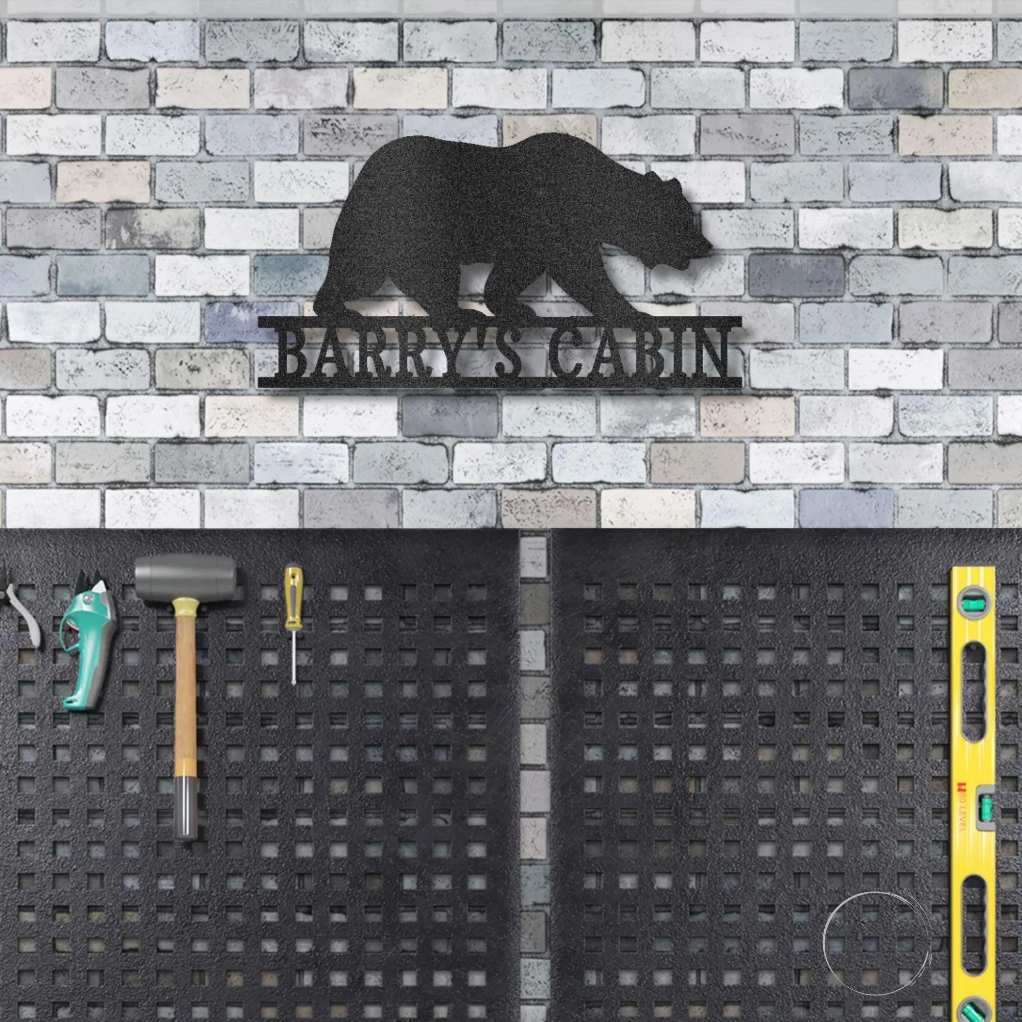 Bear Personalized Name Indoor Outdoor Steel Wall Sign Metal Art