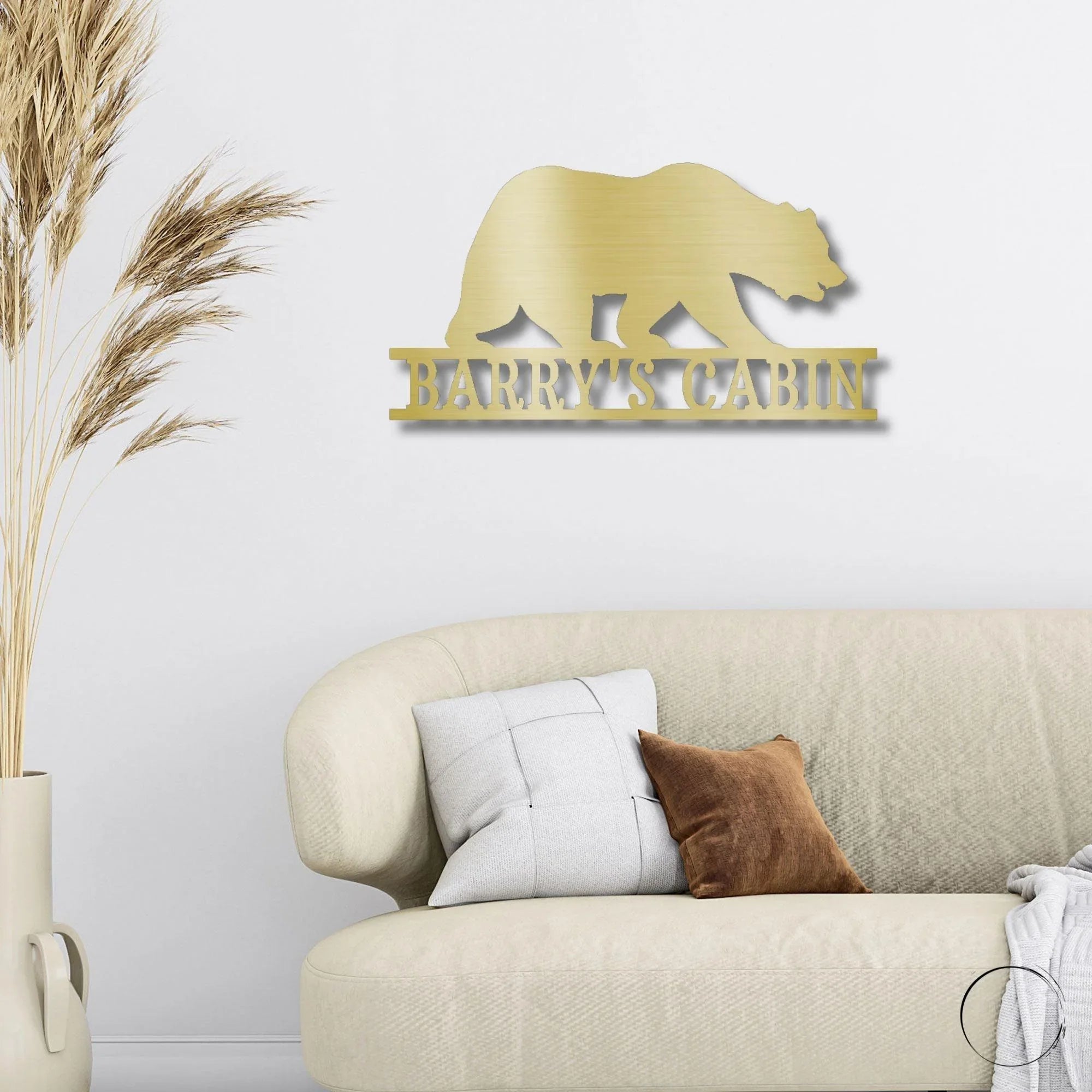 Bear Personalized Name Indoor Outdoor Steel Wall Sign Metal Art