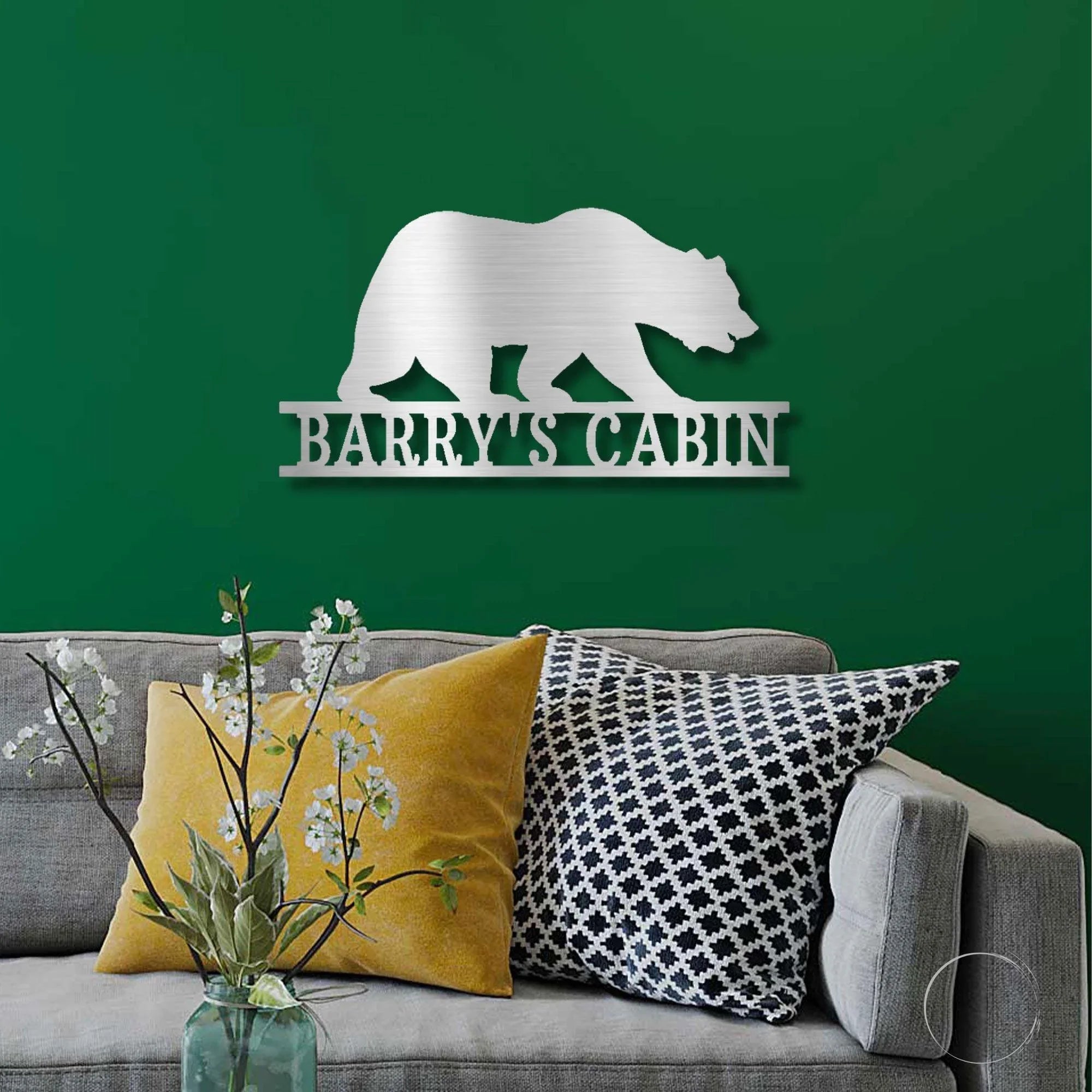 Bear Personalized Name Indoor Outdoor Steel Wall Sign Metal Art