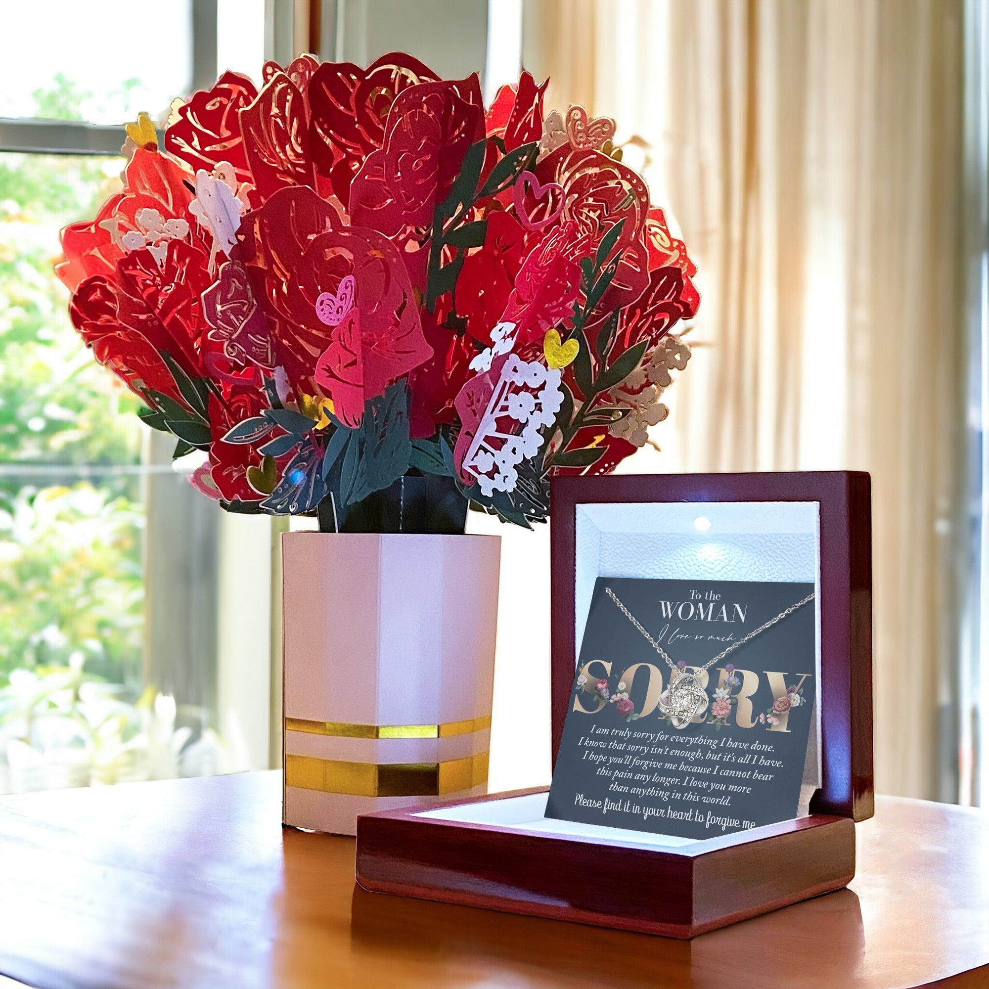 Apology Gift for Girlfriend, Wife, Soulmate - Sorry, Bear This Pain - Love Knot Pendant Necklace - Mallard Moon Gift Shop