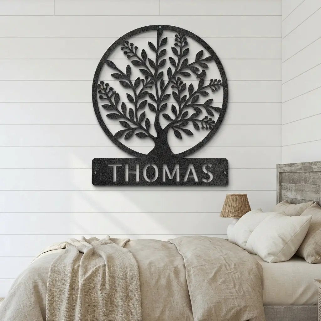 Personalized Tree of Life Metal Wall Sign: Celebrate Your Roots