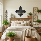 Personalized Fleur De Lis Metal Wall Art – Custom Name Sign – Louisiana Decor – Saints Inspired Wall Decor – Family Name Steel Sign