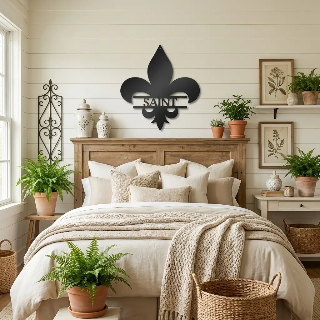 Personalized Fleur De Lis Metal Wall Art – Custom Name Sign – Louisiana Decor – Saints Inspired Wall Decor – Family Name Steel Sign