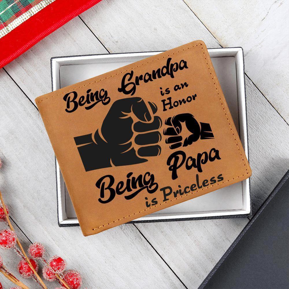 Being Grandpa is an Honor Leather Wallet