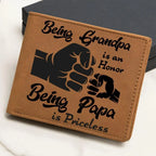 Being Grandpa is an Honor Leather Wallet