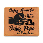 Being Grandpa is an Honor Leather Wallet