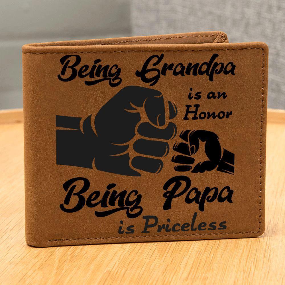 Being Grandpa is an Honor Leather Wallet