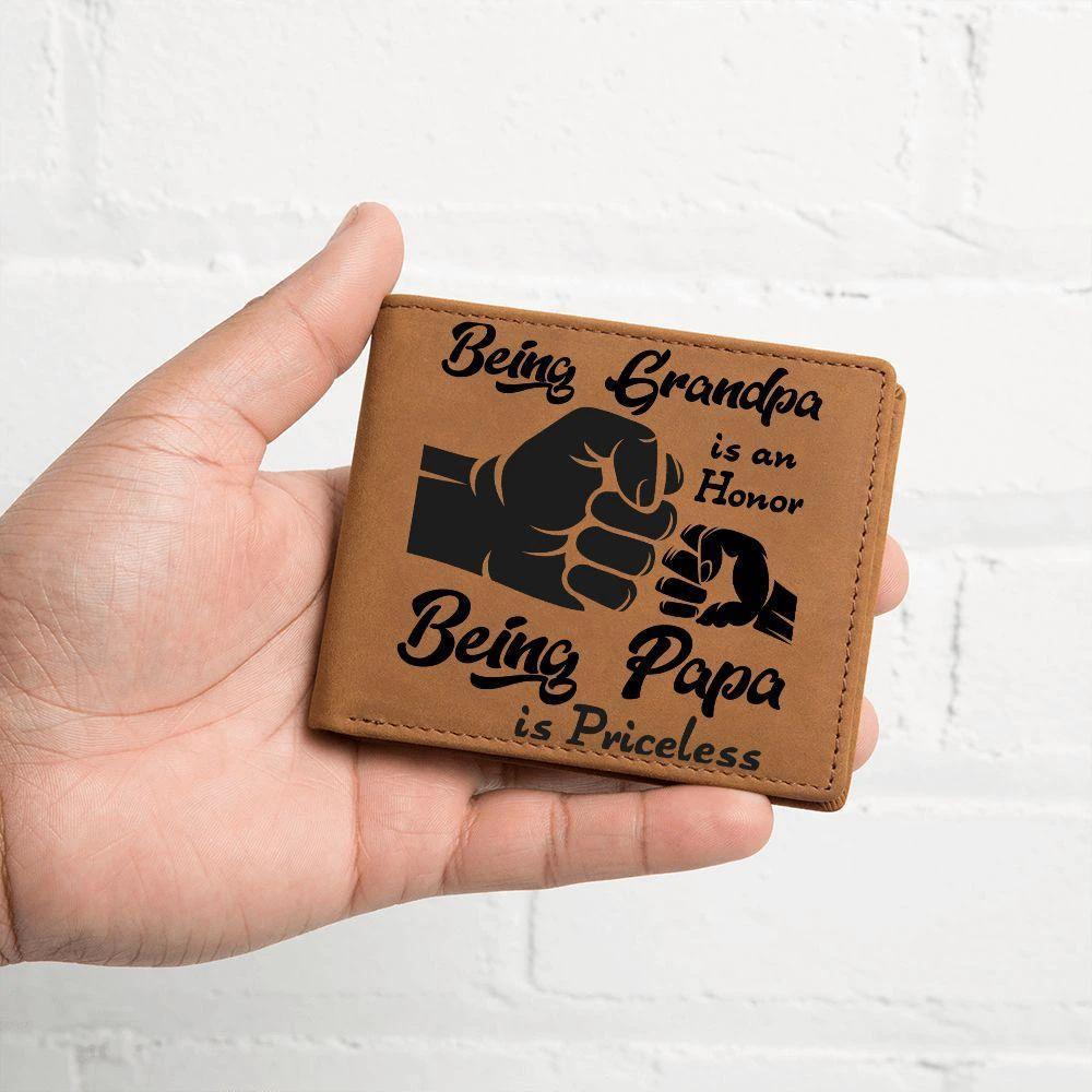 Being Grandpa is an Honor Leather Wallet