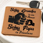 Being Grandpa is an Honor Leather Wallet