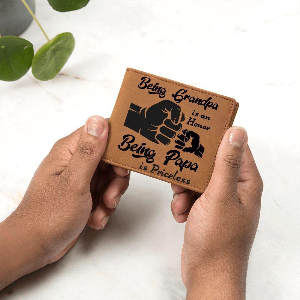 Being Grandpa is an Honor Leather Wallet