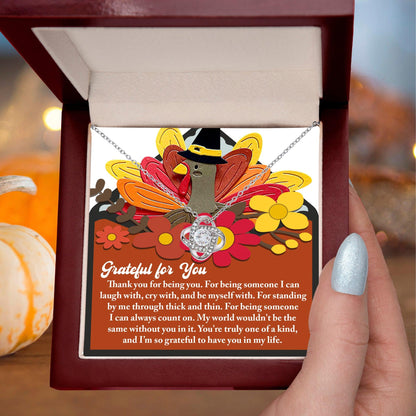 Gift for Thanksgiving - Being You - Love Knot Pendant Necklace - Mallard Moon Gift Shop