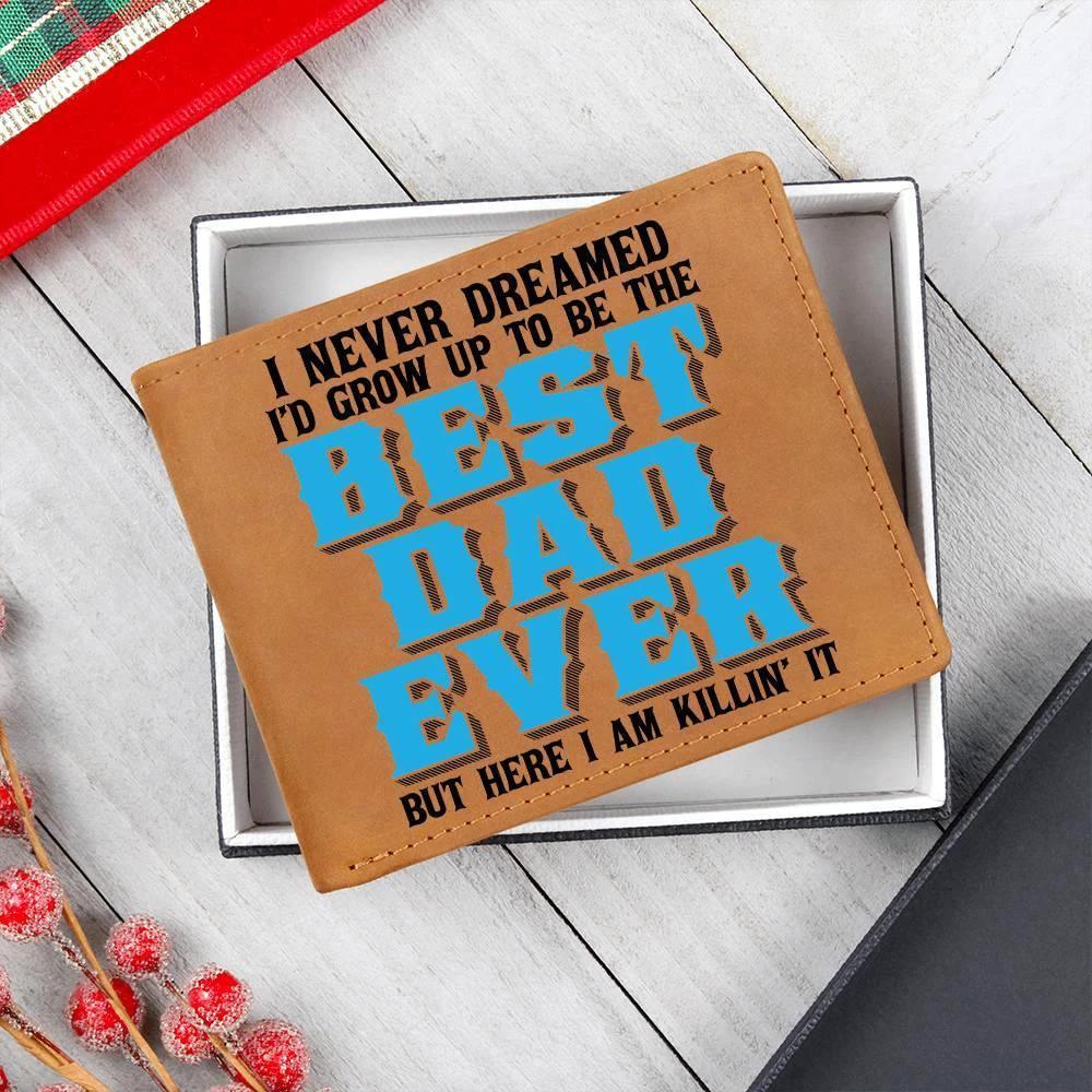 Best Dad Ever Custom Printed Leather Wallet