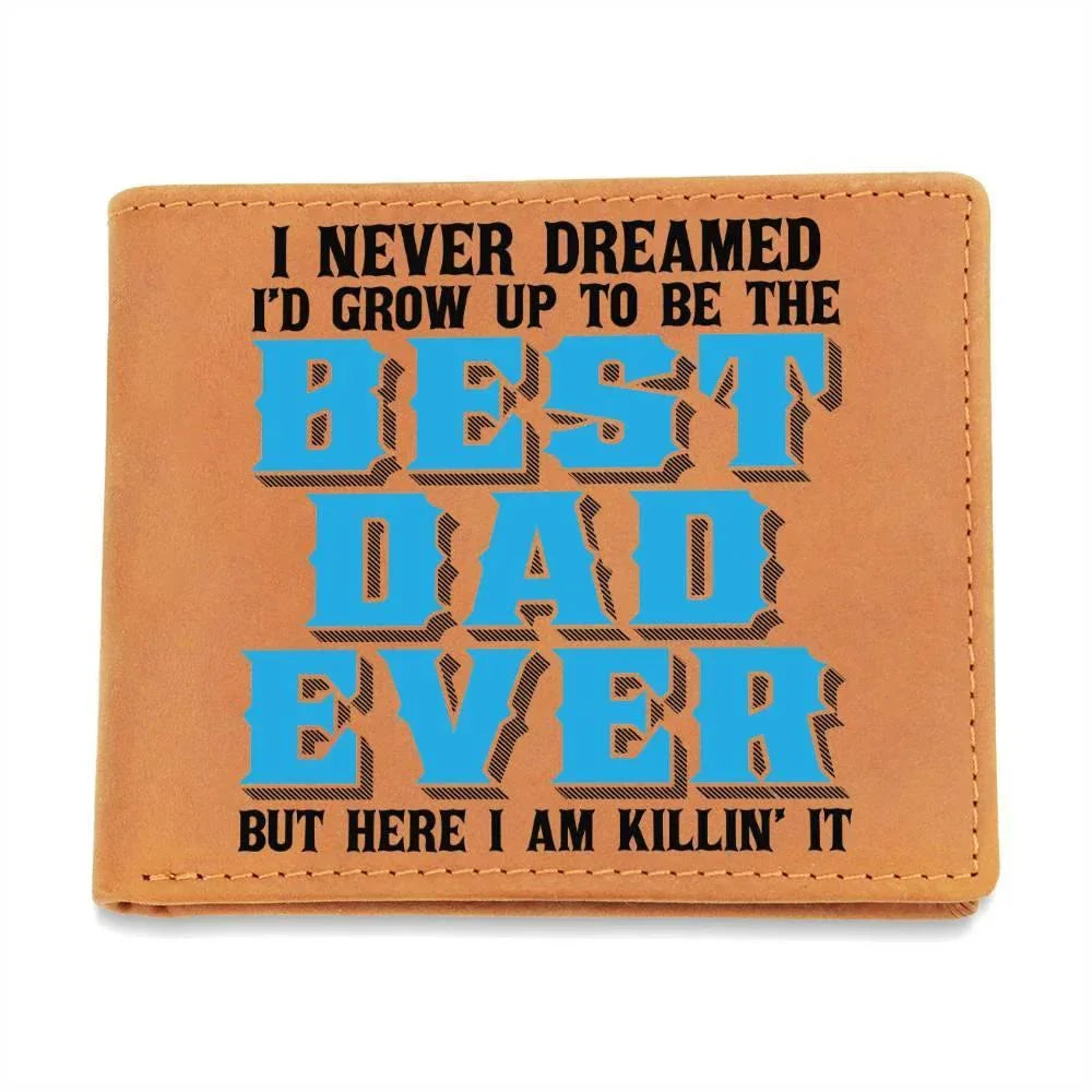 Best Dad Ever Custom Printed Leather Wallet