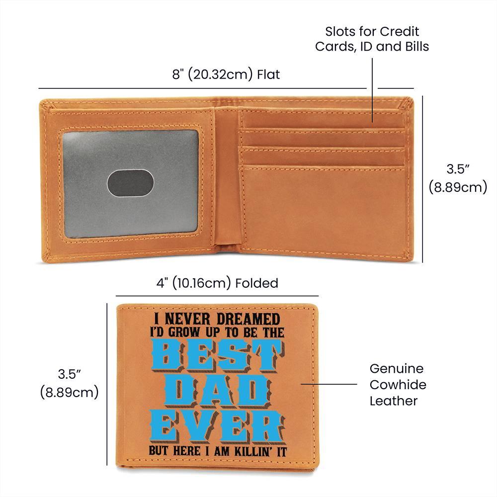 Best Dad Ever Custom Printed Leather Wallet - Mallard Moon Gift Shop