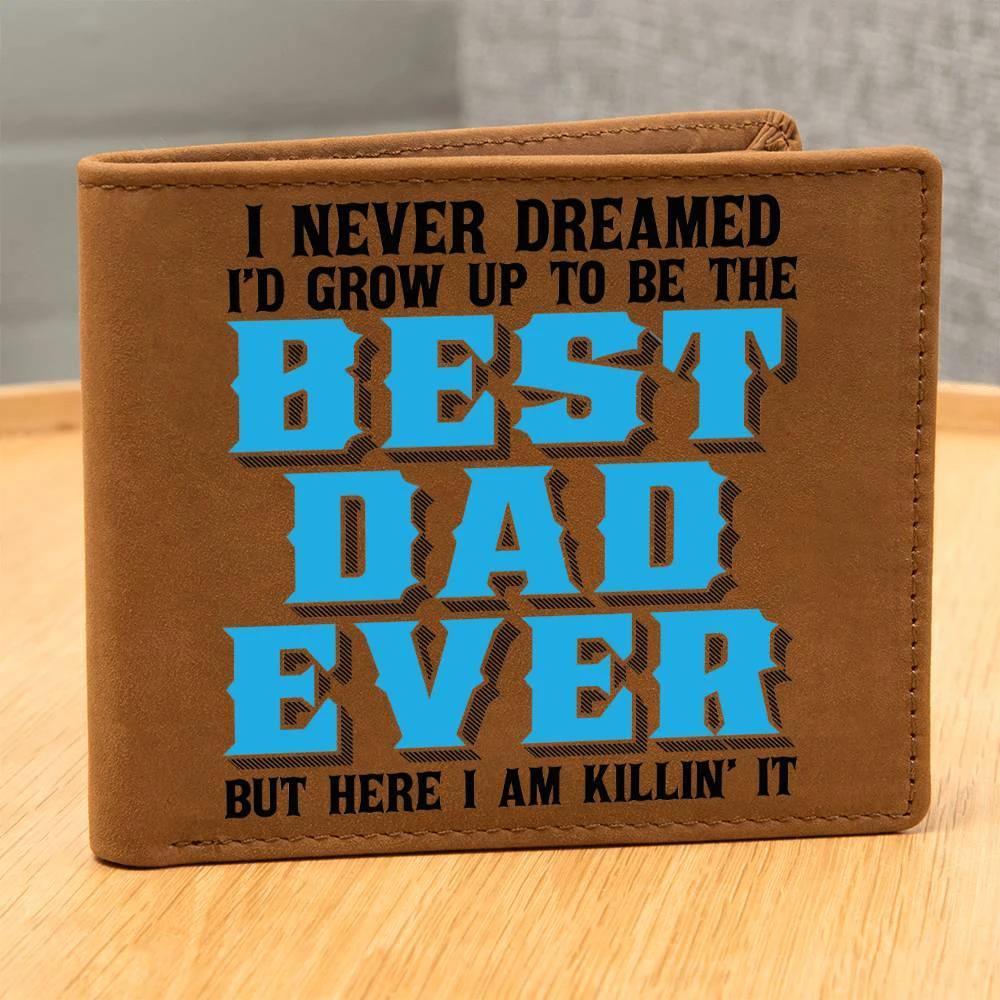 Best Dad Ever Custom Printed Leather Wallet