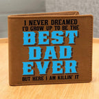 Best Dad Ever Custom Printed Leather Wallet