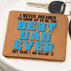 Best Dad Ever Custom Printed Leather Wallet