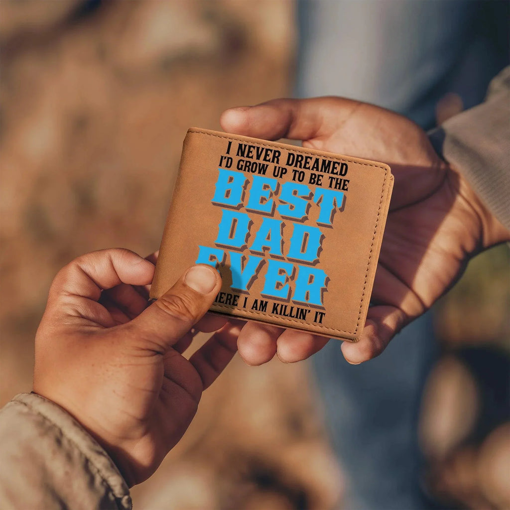 Best Dad Ever Custom Printed Leather Wallet