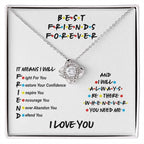 Best Friends Will Always Be There Love Knot Pendant Necklace
