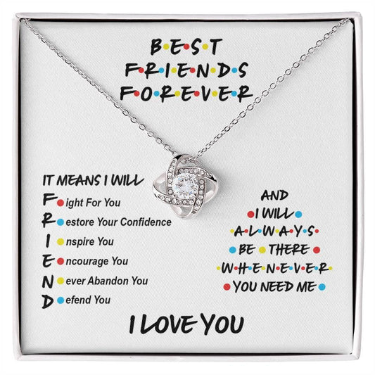 Best Friends Will Always Be There Love Knot Pendant Necklace - Mallard Moon Gift Shop