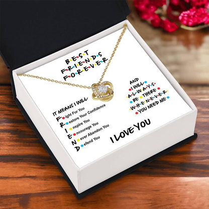 Best Friends Will Always Be There Love Knot Pendant Necklace - Mallard Moon Gift Shop