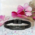 Bestie Long Distance Relationship No matter the miles that separate us, Our Bond Remains Unbreakable Braided Leather Bracelet Birthday Graduation Christmas Unique Gifts