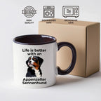 Life is Better with an Appenzeller Sennenhund – White Ceramic Mug for Dog Lovers
