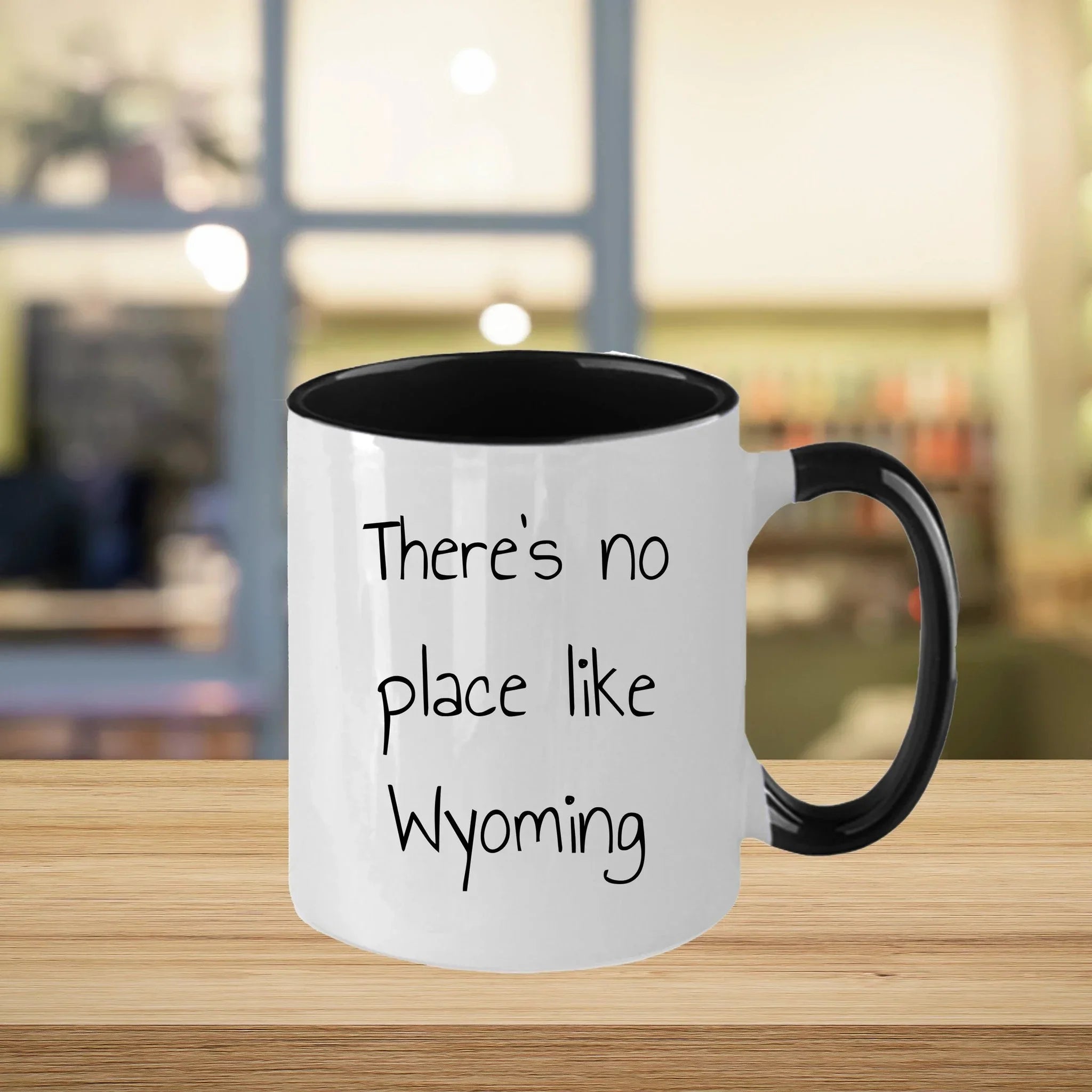 Wyoming Two Tone Coffee Mug with Funny Quote 'There's No Place Like Wyoming' - Unique Gifts