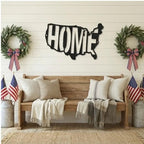 HOME USA Metal Wall Art | American Map Steel Wall Decor | Steel Sign Made in USA