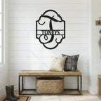 Personalized Initial & Family Name Metal Wall Art | Custom Monogram Sign