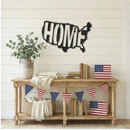HOME USA Metal Wall Art | American Map Steel Wall Decor | Steel Sign Made in USA