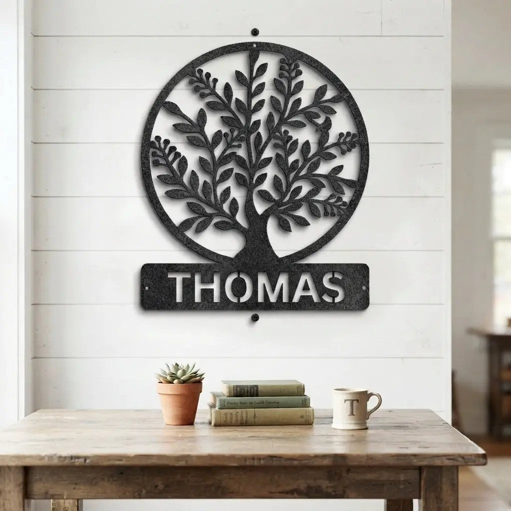 Personalized Tree of Life Metal Wall Sign: Celebrate Your Roots