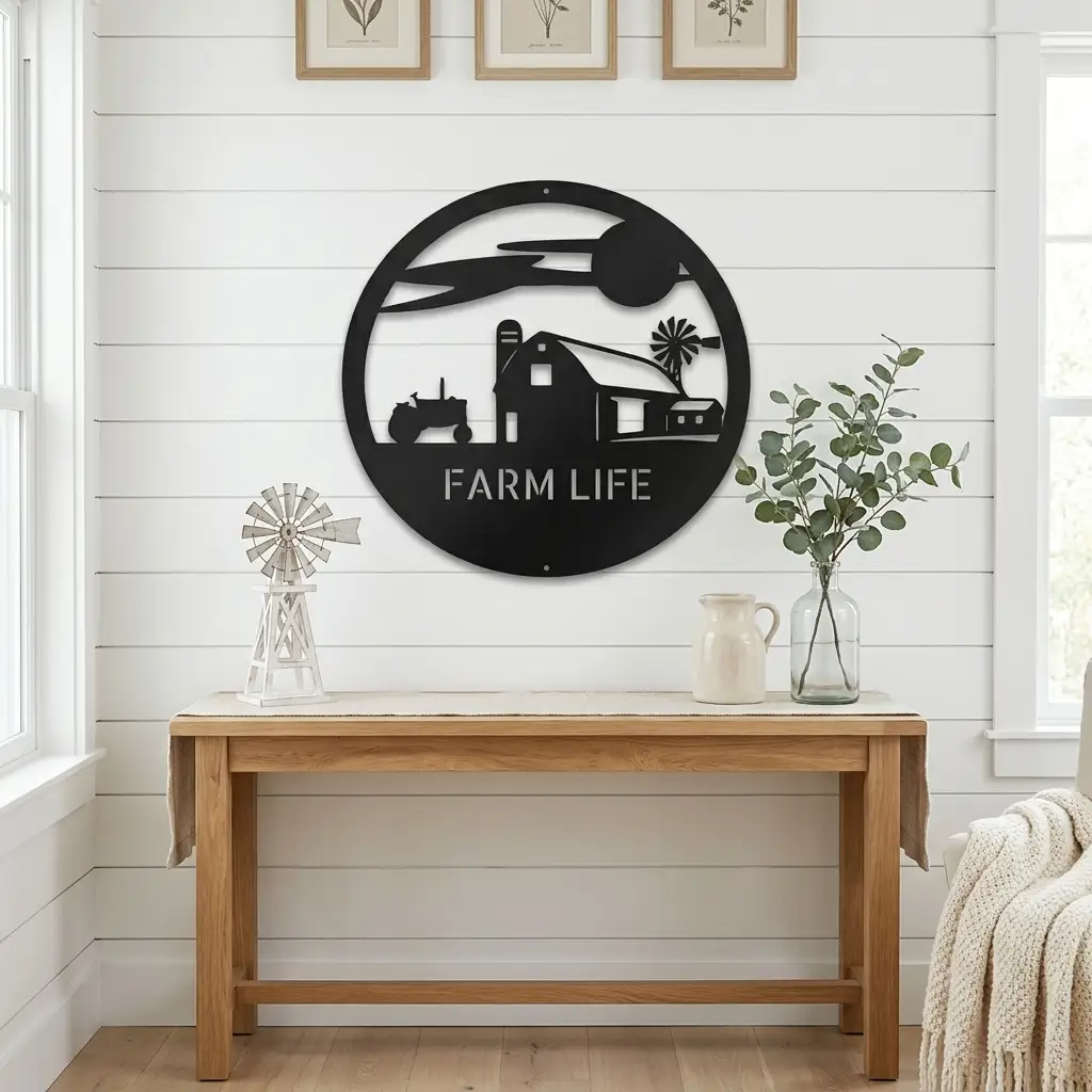 Personalized Farm Life Metal Sign – Custom Farm Name Sign – Rustic Farmhouse Wall Decor – Barn & Ranch Metal Art