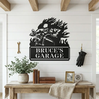 Personalized Demon Motorcycle Metal Wall Art | Custom Biker Name Sign