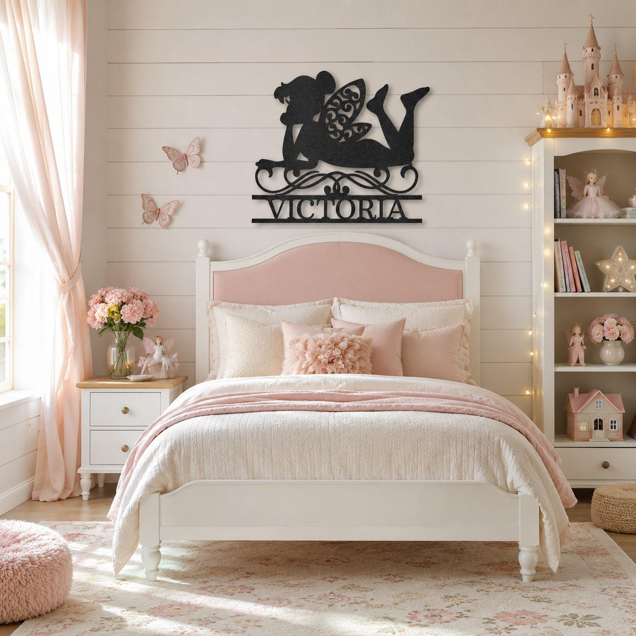 Personalized Fairy Metal Wall Art | Custom Fairy Name Sign | Whimsical Fantasy Metal Decor | Girls Bedroom Wall Art | Made in USA
