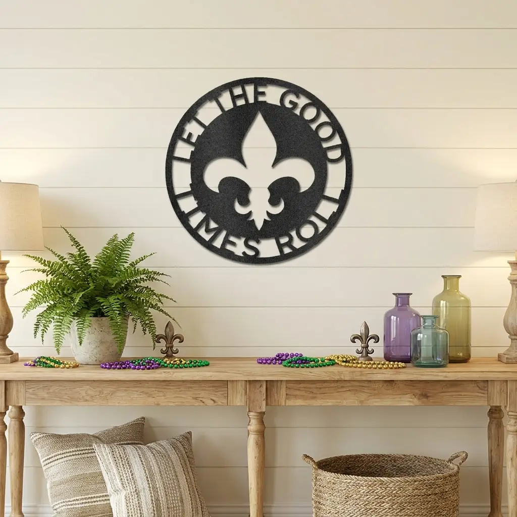 Personalized Fleur de Lis Metal Wall Art | Custom Family Name Sign | French Country Wall Decor | Made in USA