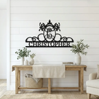 Personalized Monogram Name Metal Sign | Custom Initial & Name Wall Decor | Elegant Family Metal Art | Farmhouse Home Decor | Made in USA